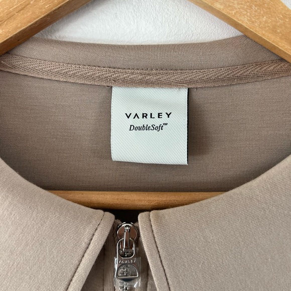 Varley Double Soft Lisburn Zip Through & The Slim Zip Hem Pant Light Taupe Set - Picture 7 of 16